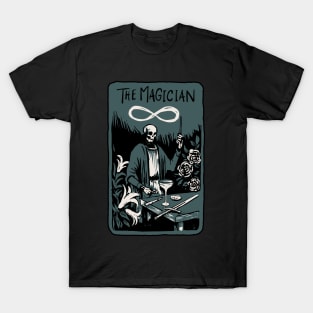 The Magician Skeleton Skull Tarot Card T-Shirt